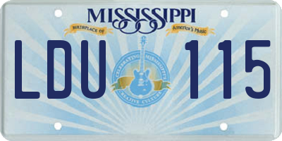 MS license plate LDU115