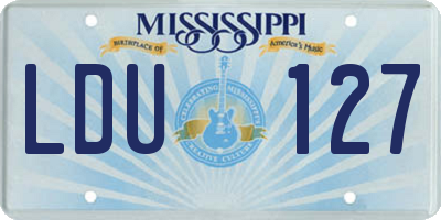 MS license plate LDU127
