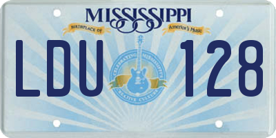 MS license plate LDU128