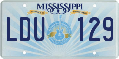 MS license plate LDU129