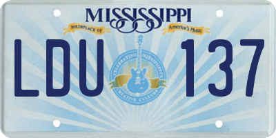 MS license plate LDU137