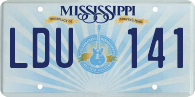 MS license plate LDU141