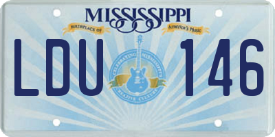 MS license plate LDU146