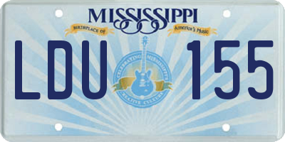 MS license plate LDU155