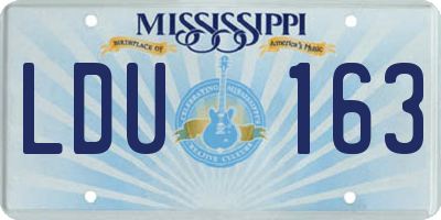 MS license plate LDU163