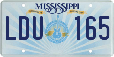 MS license plate LDU165