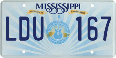 MS license plate LDU167