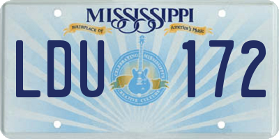 MS license plate LDU172