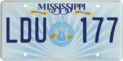 MS license plate LDU177
