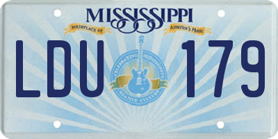 MS license plate LDU179