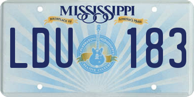 MS license plate LDU183
