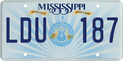 MS license plate LDU187