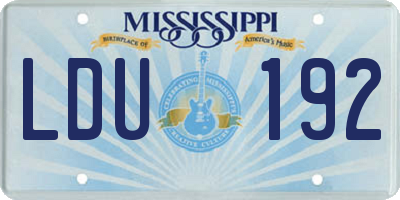 MS license plate LDU192