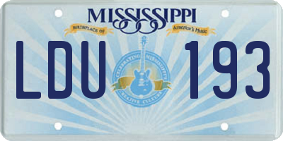 MS license plate LDU193