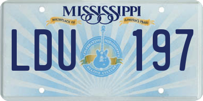 MS license plate LDU197