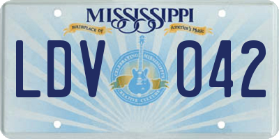 MS license plate LDV042