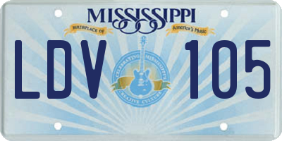 MS license plate LDV105