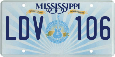 MS license plate LDV106