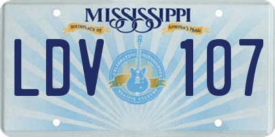 MS license plate LDV107