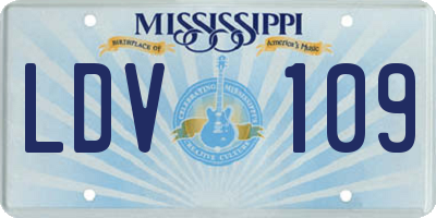 MS license plate LDV109