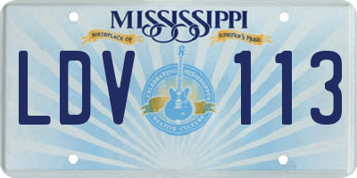MS license plate LDV113