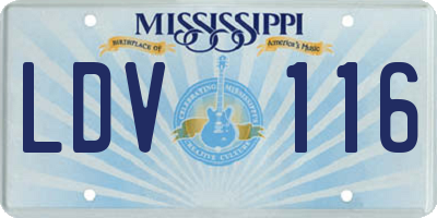 MS license plate LDV116