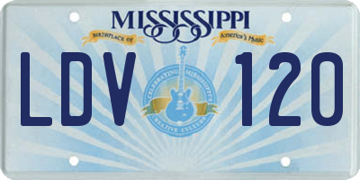MS license plate LDV120