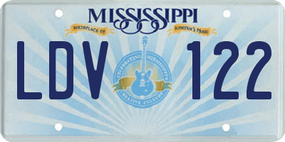 MS license plate LDV122