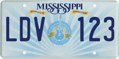 MS license plate LDV123