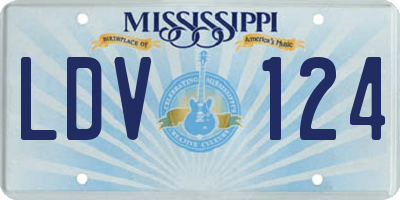 MS license plate LDV124