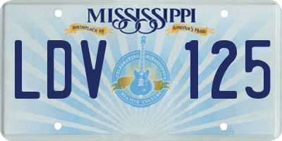 MS license plate LDV125