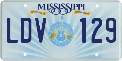 MS license plate LDV129