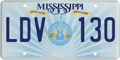 MS license plate LDV130