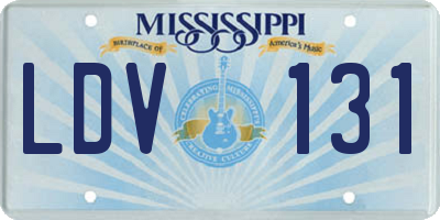MS license plate LDV131