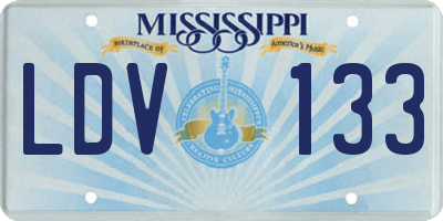 MS license plate LDV133