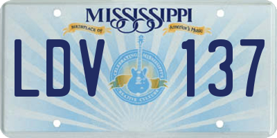 MS license plate LDV137