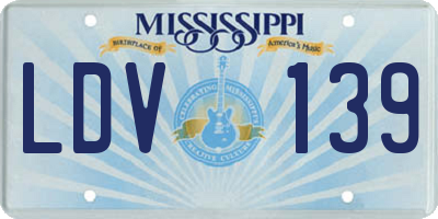 MS license plate LDV139