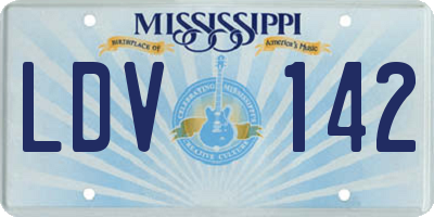 MS license plate LDV142