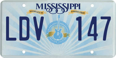 MS license plate LDV147