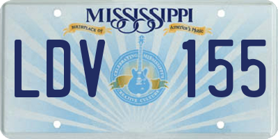 MS license plate LDV155