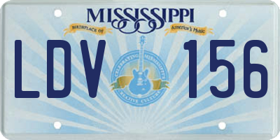 MS license plate LDV156