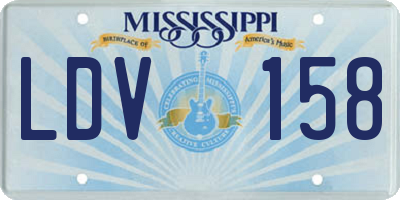MS license plate LDV158