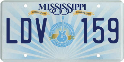 MS license plate LDV159