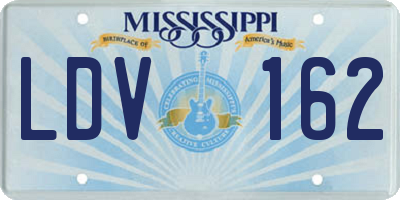 MS license plate LDV162