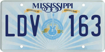 MS license plate LDV163
