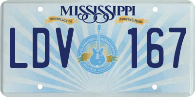 MS license plate LDV167
