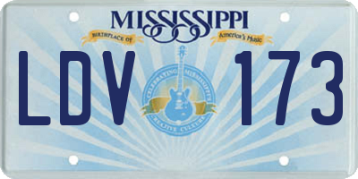 MS license plate LDV173
