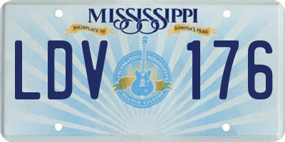 MS license plate LDV176