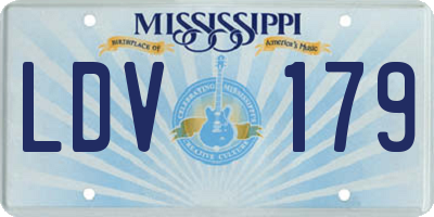 MS license plate LDV179