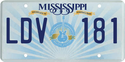 MS license plate LDV181